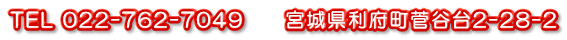 TEL 022-762-7049�@�@�{�錧���{�����J��2-28-2